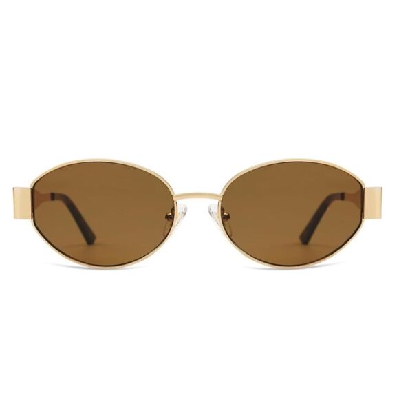 Tan lens Retro Oval Sunglasses - Picture 5 of 7